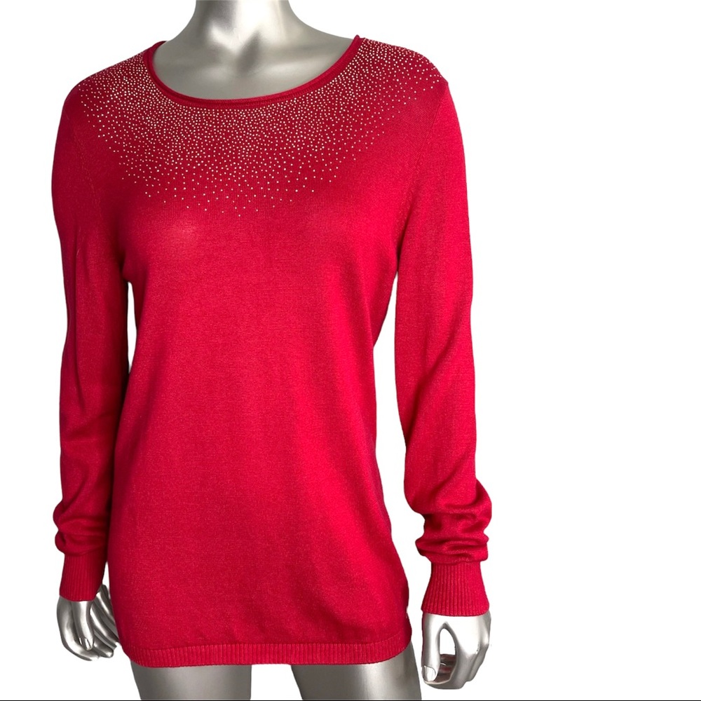 CALVIN KLEIN Red Long Sleeve Sweater